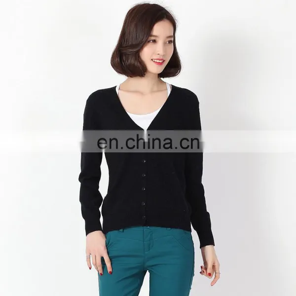 Spring Autumn High Quality Fashion V-neck Custom Latest Design Autumn Long Sleeve Rayon V Neck Cardigan Sweater Design for Women photo-3