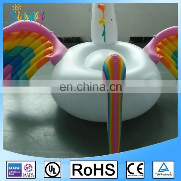 Giant Inflatable Rainbow Colorful Pegasus Pool Float With Rapid Valves photo-2