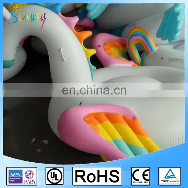 Giant Inflatable Rainbow Colorful Pegasus Pool Float With Rapid Valves photo-4