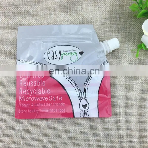 Factory Cheap Price Squeeze Refillable Plastic Food Packaging Pouch /Reusable Spout Pouch Liquid Bag for Baby and Kids photo-4