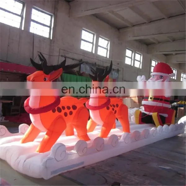 2017 New Style Christmas Inflatable Santa Claus Deer Sleigh photo-3