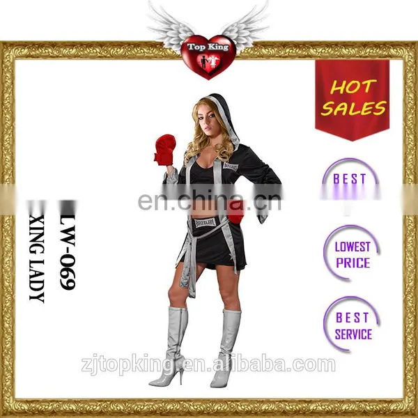 Halloween Boxing Lady Costumes Adult Dress Costumes for Woman