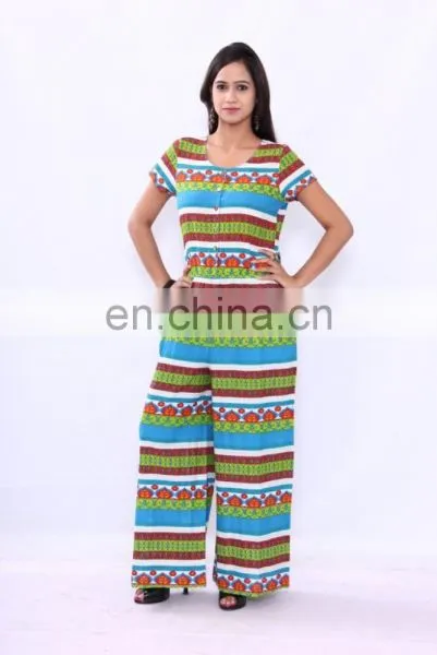 Printed Cotton Designer Jumpsuit photo-4