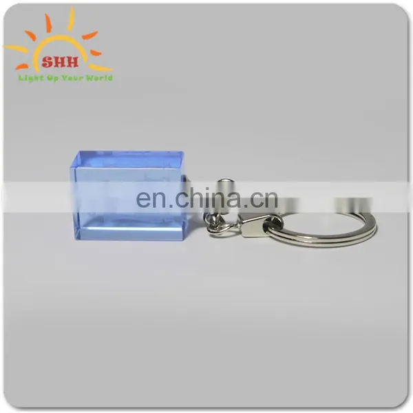 New Product High Quality Square Shape Plastic LED Keychains 3d Laser Keychain LED Crystal Key Chain for Sale photo-4