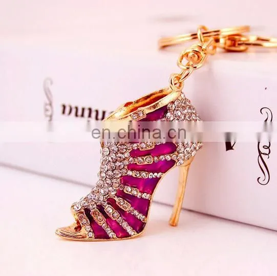 Bag Charms Accessory High Heel Shoe Rhinestone Keychain photo-4
