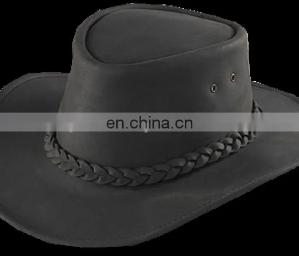 Top Quality Genuine Cow Leather Hat Black Color 2018 photo-2