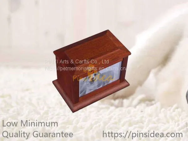 Good Quality Oak Color Birch Wood Monument Shape Photo Frame Pet Urn for Cats photo-4