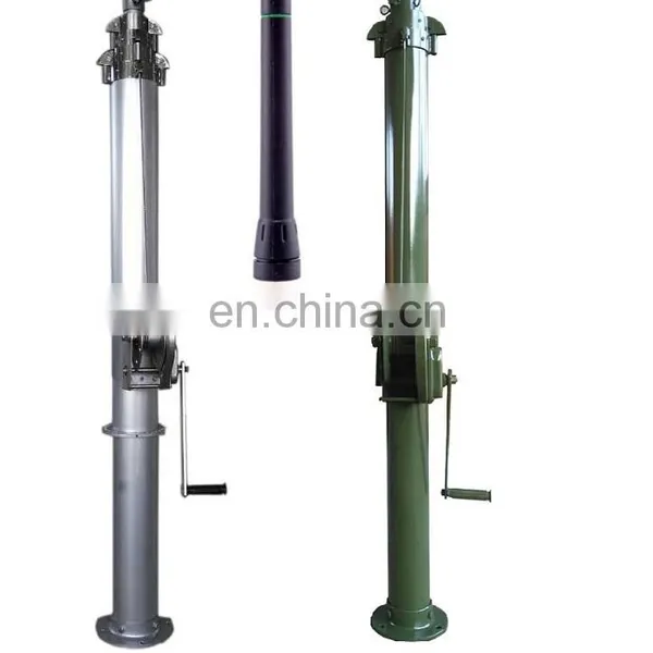5m-18m Heavy Duty Hurry up Mobile Antenna Hand Winch Telescopic Masts Pole photo-2