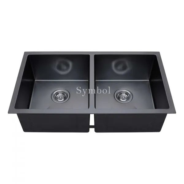 50/50 Двойная кухонная мойка Nano Black Stainless