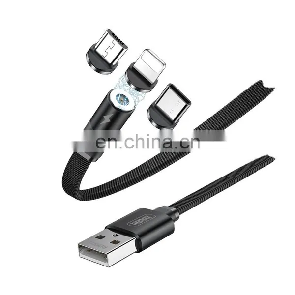 Remax Flag Series RC-169th 1M 360 Degree Charger Usb Type-C Braided 3 In 1 Magnetic Charging Cable for Iphone photo-2