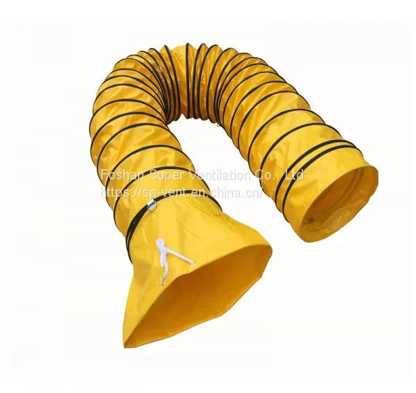 Yellow Flexible Air Ducting Tarpaulin Fabric Air Duct PVC Flexible Air Ducting Air Distribution Duct With Holes photo-2