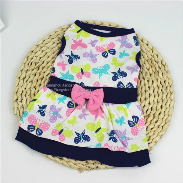 Cross-border Hot Dog Dress Pet Clothes Summer New Skirt Flower Print Wholesale Animal Supplies photo-4