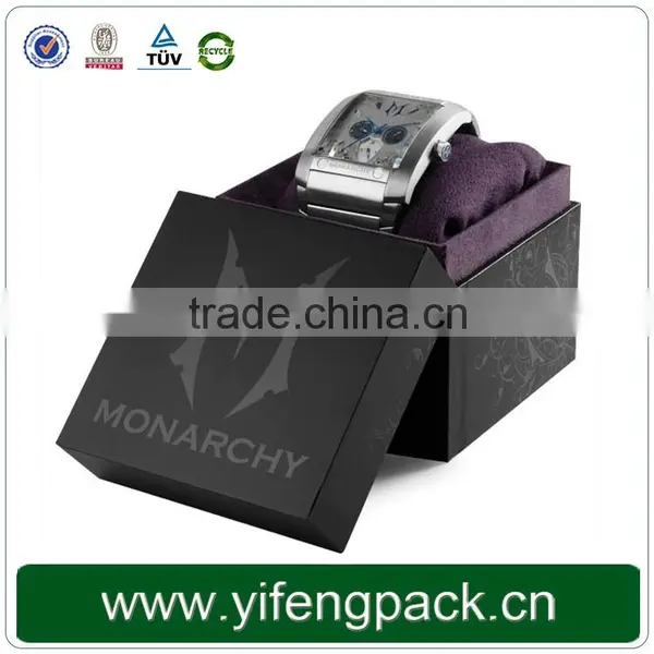 Hot Sale Luxury Red Black Cardboard Paper Wrapped Watch Box photo-3