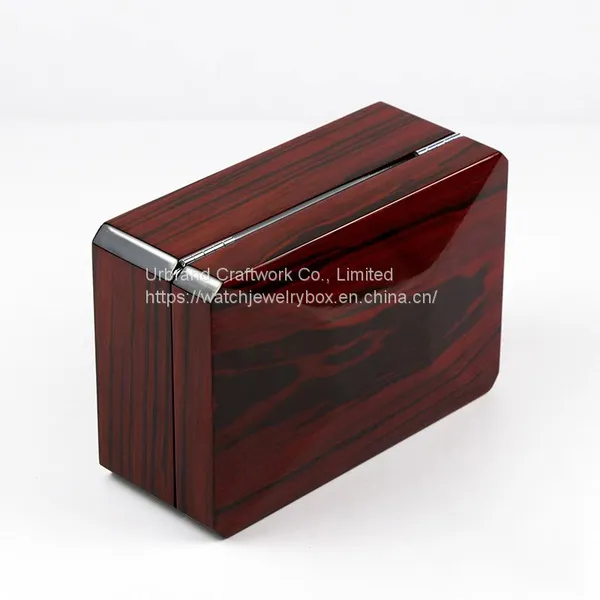 Custom Solid Wood Jewelry Box Pasted With Natural Wood Skin High Gloss Piano Lacquer Wooden Gift Packaging Box photo-4
