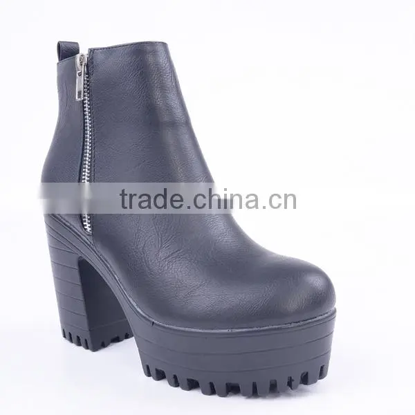 Fashion Western High Ankle Military Quality Double Zipper Dance Boots With High Platform photo-2