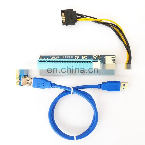 Ver 008c Pci-e Riser 16x To 1x Powered Adapter Molex Card 60cm Extension Cable For Gpu photo-2
