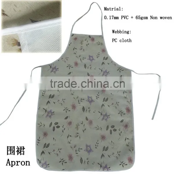 PVC Printed Bib Apron With Nonwoven Backing for Kithchen photo-2