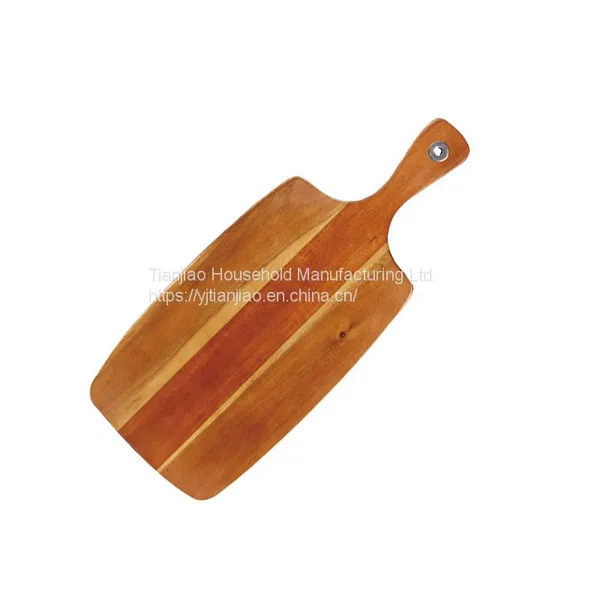 Acacia Wood Serving Board Rectangle Shape Cutting Board With Paddle Handle Large Tray Wooden Chopping Block photo-5