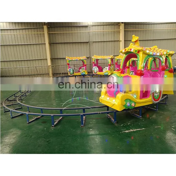 Fairground Park Rides Mini Kiddie Fiberglass Electric Rail Train for Sale photo-3