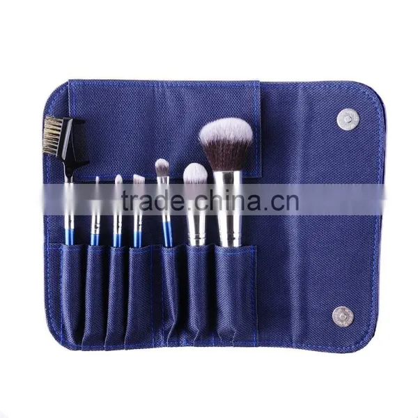 7 Piece Soft Bristles Makeup Brushes Travel Makeup Brush Kit With Royal Blue Cosmetic Brushes Case photo-3