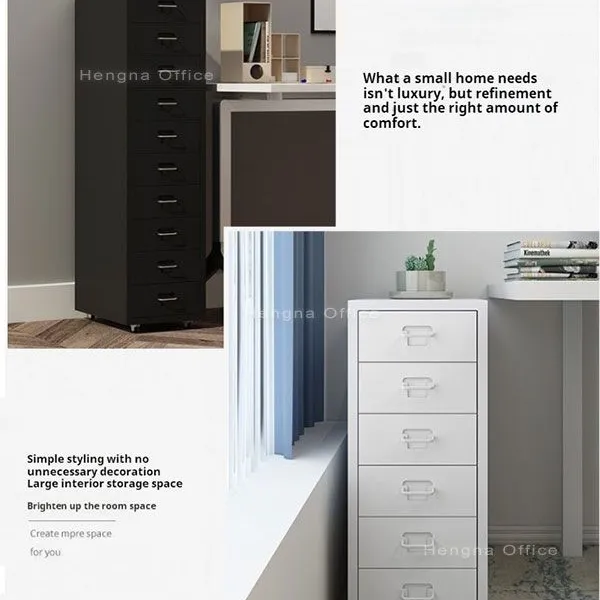 Slim File Cabinet, All-Steel Construction With Silver Metal Handles, Mobile Steel Drawer Unit for Craft Room & Medical Salon, Easy Assembly photo-5