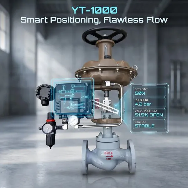 JIS Standard Pneumatic Control Valve, Flow/Pressure Regulator with Handwheel & Smart Positioner