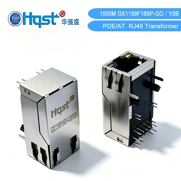 Industrial 1000M POE+ RJ45 Connector GX1159F18BP-GO/Y0B 2250V Isolation Gold Plated Ethernet Socket Transformer photo-4