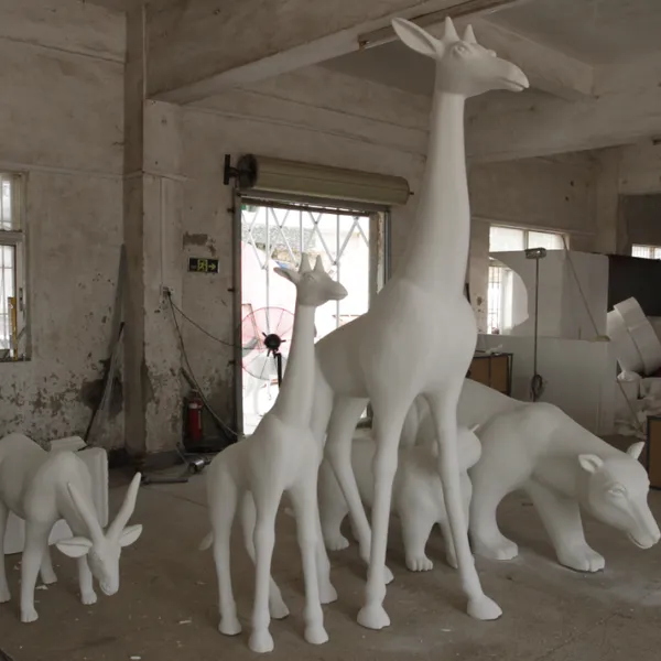 Artificial Plant and Sculpture Combination
