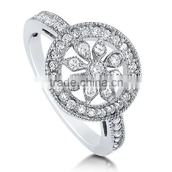 Wholesale Rhodium Plating Amethyst Diamond CZ Wedding Ring photo-5