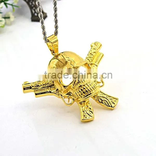 Simple Gold Pendant Design Stainless Steel Jewelry Men Skull Gold Pendant Supplier's Choice photo-3
