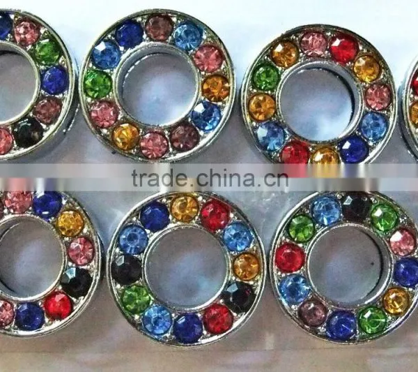 Produce Zinc Alloy 10mm Colorful Rhinestones Slide Letters photo-2