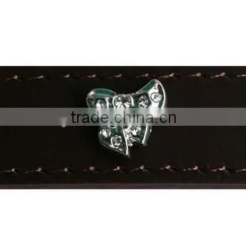 Zinc Alloy Bowknot Rhinestone Metal Rivet Jewelry of Pet Collar Accessories