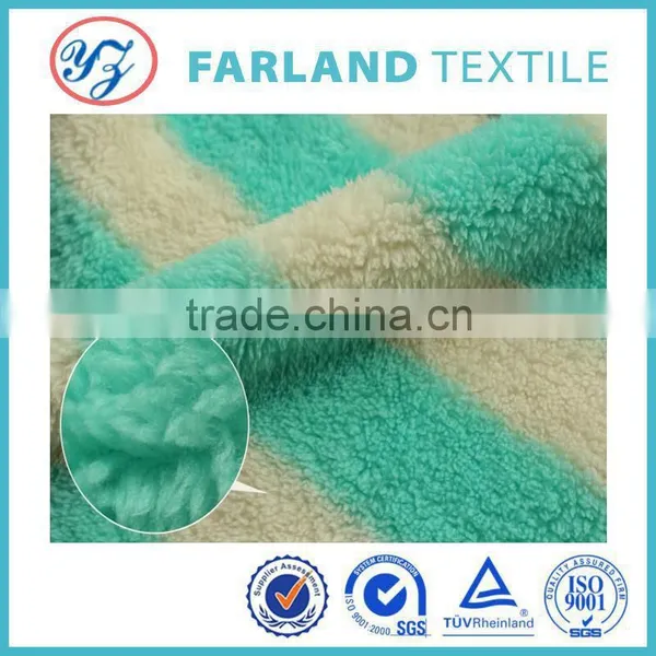 Natural Green Color Stripe Shu Velveteen Fabric for Couple Pajamas ,special Decorations Fabric photo-3