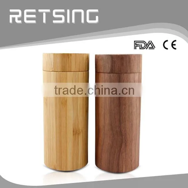 Bamboo Material Cylinder Sunglass Case Walnut Wood photo-2