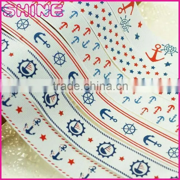 Welcome Customize Logo Making Ribbons, Hot Sale New Anchor 2.5cm Wide Spot Colorful Ribbon Fbric for DIY Jewelry Accessories
