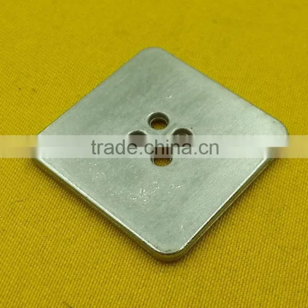 28mm Square Shape 4 Holes Metal Button With Cream Enamelled for Dress -- MS3361 photo-3
