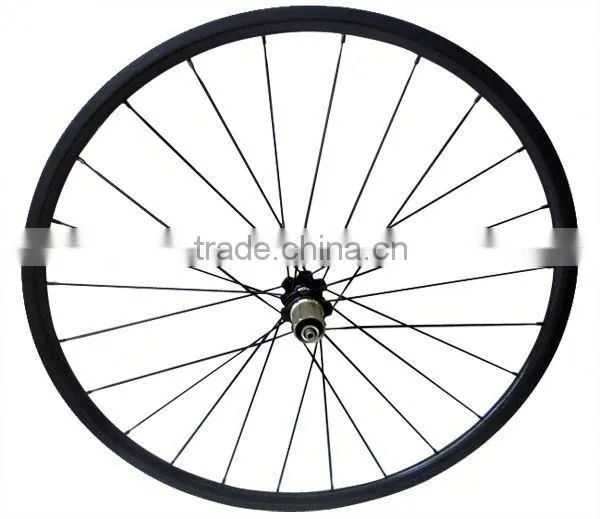 High quality 700c road bicyle for clincher or tubular carbon wheelset carbon tri-spoke wheel