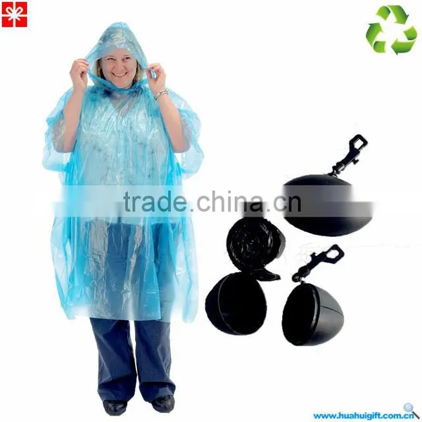 2014 100%ECO AS Poncho Ball With Keychain Clear Disposable LDPE Poncho Quality Choice