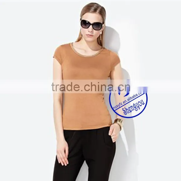 Custom 100 Rayon Blank t Shirt Women Wholesale photo-3