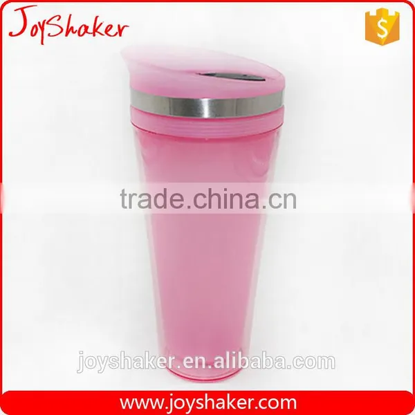400ml BPA Free Double Wall Plastic Cup With Screw On Lid photo-4