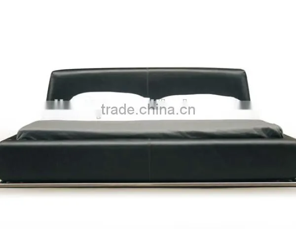 Italian Leather Double Bed (A-B26) photo-3