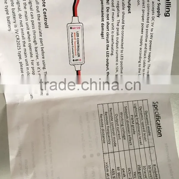 New Products Mini RF LED Remote Controller Wireless For RGB 5050/3528 SMD LED Lights Strip photo-5