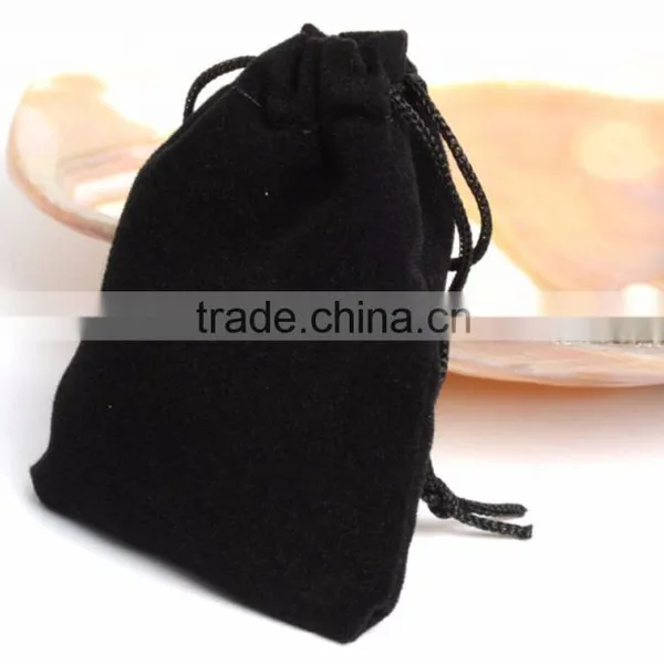 Samll Size12*17 cm Flannelette Bag Accessories Bag Black Flannelette Bag photo-4