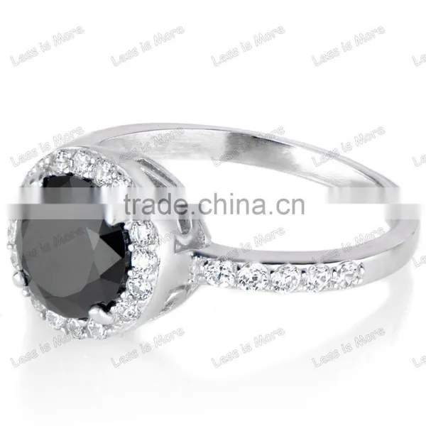 Carrie's Faux Black Diamond Silver Ring for Men photo-2