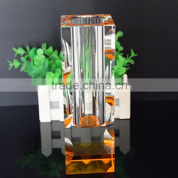 2015 Transparent Yellow Glass Flower Vase on Sale photo-6