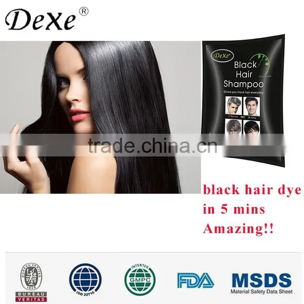 DEXE Sachet Shape Black Hair Dye Shampoo Type OEM/ODM Available photo-3