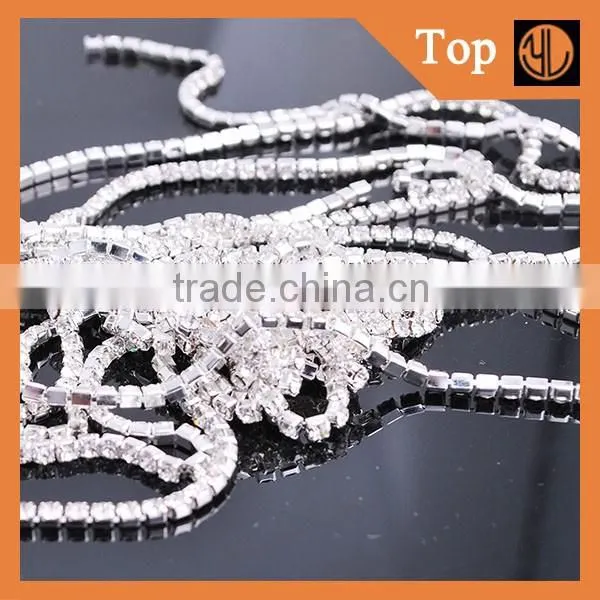 Strass Roll Chain Sliver Close Rhinestone Chain for Decoration photo-3