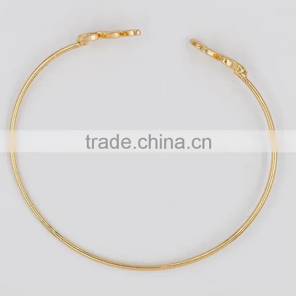 >>>2015 New Design Leaves Gold & Silver Plated Stretch Bracelets & Bangles Thin Fashion Open Bangle/ photo-3