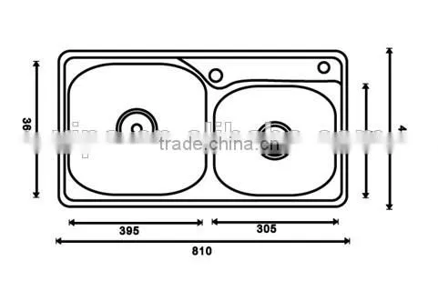 Top-Mount / Drop In Stainless Steel Double Bowl Kitchen Sink T103 photo-2