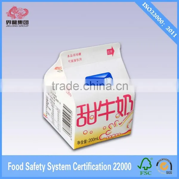 Gable Top Milk Carton Paper Milk Box 200ml photo-2